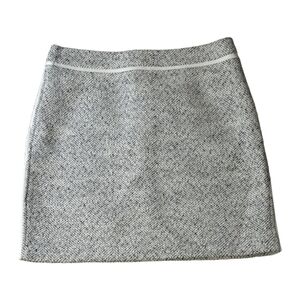 White House Black Market Tweed Boot Mini Skirt In Black Ecru Grey Size 4 NWT